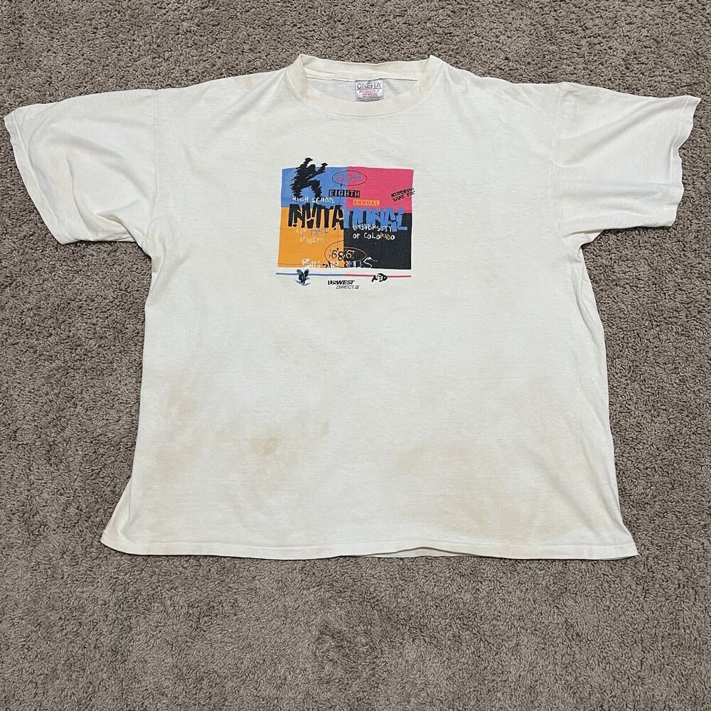 VTG Oneita Shirt XL Mens Colorado Buffaloes Air Force Academy 1996 Singe Stitch